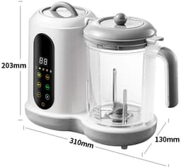 【Alles-in-Één Babyvoedingmaker】EU 450W - Stoom, Mix & Verwarm Automatisch - BPA-vrij Zilvergrijs met Veiligheidsvergrendeling — thumbnail 2