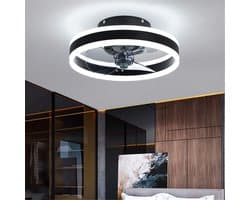 RFWR® Omkeerbare Plafondventilator met Dimbare LED Verlichting en Afstandsbediening - Modern Design voor Slaapkamer en Woonkamer - Ø40cm