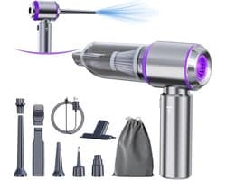 4-in-1 Draagbare Luchtcompressor - Auto Stofzuiger Draadloos - Kruimelzuiger - Uitgerust met Borstelloze Motor - Geschikt voor Auto, Huis, Kantoor en Camping