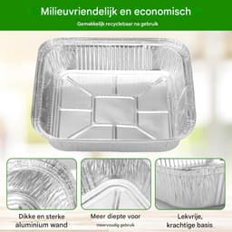 EXCITAT 30 stuks - Borden - Grillplaten - Folieplaten - Geschikt voor koken, bakken, picknicks, airfryers - 22*22*4.5 — thumbnail 4