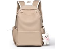 Schooltas- Rugtas - Schooltas meisje - Unisex Laptop Rugzak - School Backpack - Studenten - Scholieren - Waterdicht - Geen accessoires meegeleverd - Kaki met bedel