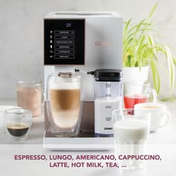 DOMO DO742K Volautomatische Espressomachine - 4 Soorten Koffie + Heet Water - Melkopschuimer - 19 Bar - Wit — thumbnail 4