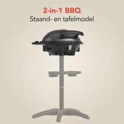 KitchenBrothers Elektrische BBQ - Opvouwbaar - Anti-aanbaklaag - PFAS-vrij - tot 250°C - 2400W - Zwart — thumbnail 3