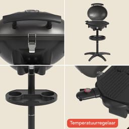 KitchenBrothers Elektrische BBQ - Opvouwbaar - Anti-aanbaklaag - PFAS-vrij - tot 250°C - 2400W - Zwart — thumbnail 5