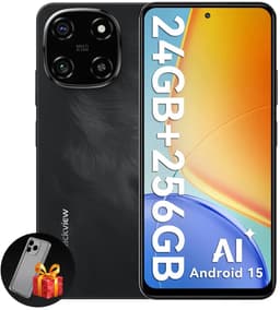 Blackview COLOR 6 Smartphone - 24GB RAM - 256GB ROM - 6.67 Inch - 5000mAh - Dual 4G LTE - Android 15 - GPS - Zwart — thumbnail 1