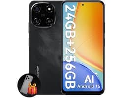 Blackview COLOR 6 Smartphone - 24GB RAM - 256GB ROM - 6.67 Inch - 5000mAh - Dual 4G LTE - Android 15 - GPS - Zwart