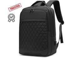 Laptoptas - Laptop Rugzak - Inclusief USB Oplaadstation - Laptoptas t/m 15.6 inch - schooltas gewatteerd ontwerp - aktetas Laptoptas dames en heren- Hoge kwaliteit - Zwart