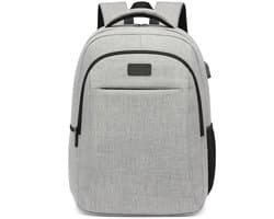 b'Kono Rugzak - Schooltas - 15,6 inch Laptop Rugtas - Dames/Heren - 28L - Waterafstotend - Grijs'