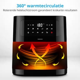 RFWR® XL Heteluchtfriteuse met 5,3 liter mand, 2150W en 9 automatische programma's voor vetvrij frituren — thumbnail 3