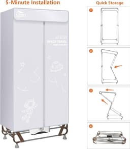 RFWR® Draagbare Elektrische Wasdroger met Grote Capaciteit - 170 cm, 1500 W, Sneldrogend Design — thumbnail 6