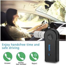 2 in 1 Draadloze Bluetooth 5.0 Ontvanger - 3.5mm Jack Adapter geschikt voor Auto - Muziek luisteren en bellen - Inclusief microfoon — thumbnail 2