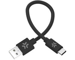 Celly Oplaadkabel 60W - USB kabel - USB-A naar USB-C kabel geschikt voor o.a. iPhone & Samsung - 0.3m - Zwart