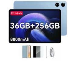 Blackview MEGA 3 Tablet - Android 15 - 12.1 Inch - 36GB RAM - 256GB ROM - Dual 4G LTE - 8800mAh - 13MP+50MP Camera - Blauw