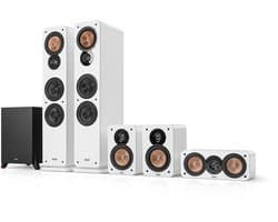 Teufel ULTIMA 40 Surround 5.1 home cinema set, 2 vloerstaande speakers, 2 boekenplankspeakers, centerspeaker en subwoofer - wit
