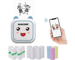 NAXSIR Miniprinter - Draagbare Bluetooth Thermische Printer voor Smartphone | Snel & Stil | Ideaal voor Thuis, Studie en Kantoor | Incl. Thermal Paper