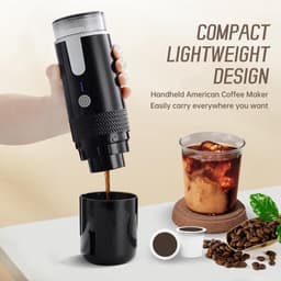 Koffieapparaat Draagbaar - Espressomachine - Draagbare Espressomachine - Reizen - Camping - Elektrische Reiskoffiemachine - Lichtgewicht - 5V - 1200mAh - Type-c Opladen - Geschikt Voor Kantoor, Camping, Koffiepoeder en Koffiecapsules - Zwart — thumbnail 3
