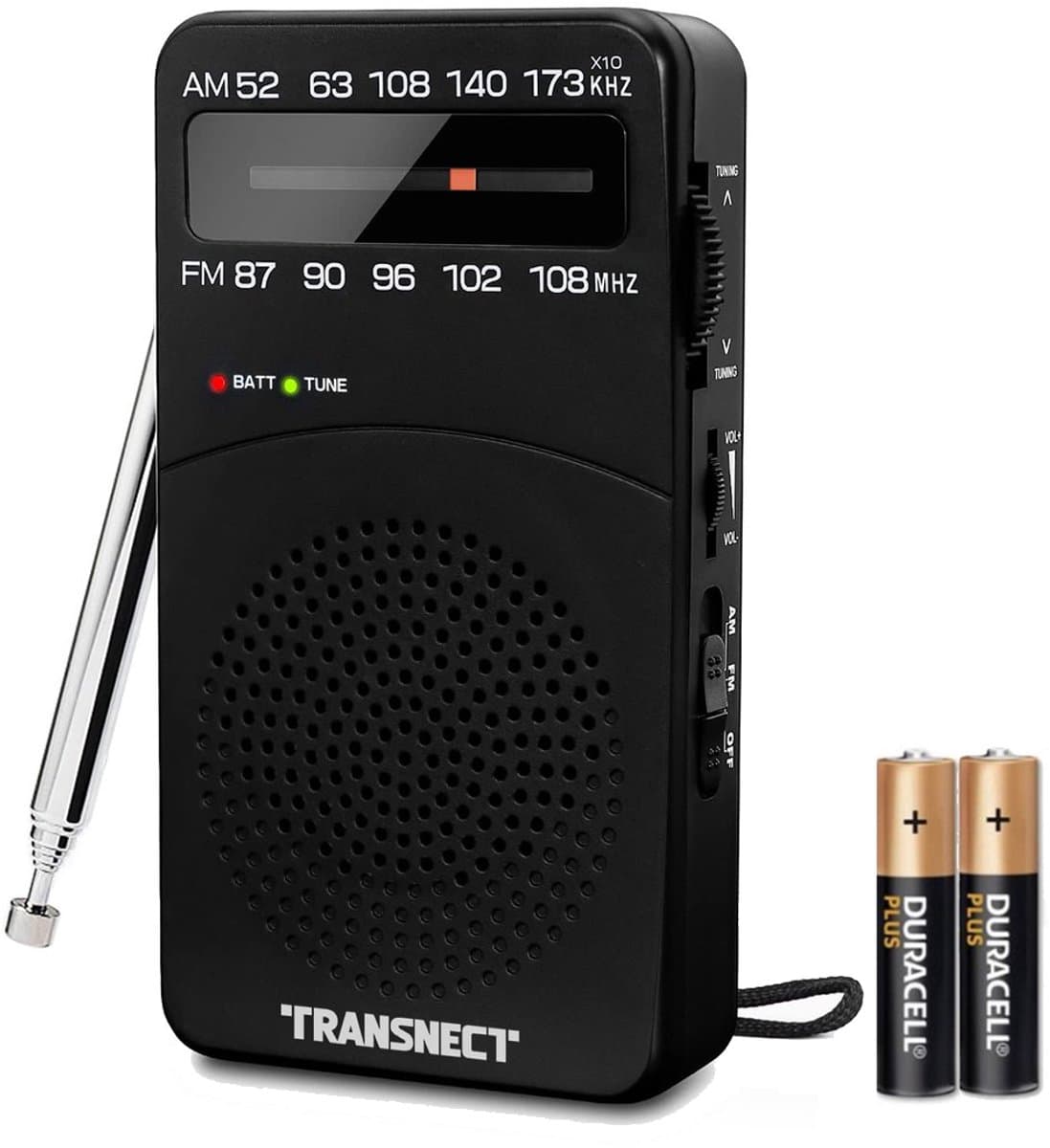 Transnect® - Draagbare Noodradio - Zwart - AM/FM - Op Batterijen - Koptelefoonaansluiting - Draagbare Radio - Wereldradio - Noodpakket Must Have - Zakradio - Voor Rampen - Kleine - Transistor Radio - Telescopische Antenne — afbeelding 1