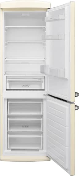 Fram FC-VRR341BDE++ Koel-vriescombinatie – Retro Design – 340 L – LED Verlichting – Vochtigheidsregeling – Mechanische Bediening – 5 Jaar Garantie – Crème — thumbnail 4