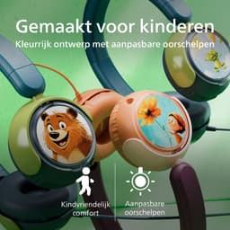 PHILIPS TAK2000CT - On Ear bedrade opvouwbare hoofdtelefoon voor kinderen - beperkt volume, Audio delen, 3,5 mm- en USB-C-kabel meegeleverd - Kristal Groen — thumbnail 5