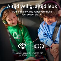 PHILIPS TAK2000MP - On Ear bedrade opvouwbare hoofdtelefoon voor kinderen - beperkt volume, Audio delen, 3,5 mm- en USB-C-kabel meegeleverd - Magenta Purper — thumbnail 3