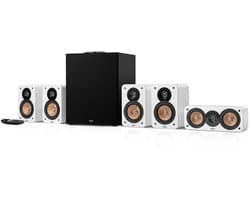 Teufel ULTIMA 20 CONCEPT Surround Power Edition "5.1-Set - Home cinema set met XL subwoofer met geïntegreerde AV-receiver - Bluetooth aptX, HDMI ARC - wit