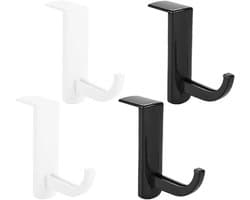 Allecto Plus - Headset houder voor monitor | 4 zelfklevende haken voor hoofdtelefoon | Ruimtebesparende standaard voor computerschermen