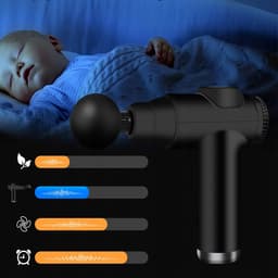 Mini elektrische massagegun - Fascia Gun - 32 snelheden - 3500 tpm - 1800 mAh - 4 massagekoppen - met LCD-scherm - voor ontspanning van lichaamsspierenmassage — thumbnail 2