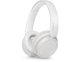 PHILIPS TAH5209WT lichtgewicht On Ear draadloze Bluetooth Headphones met Passive Noise Isolation - 65 uur afspeeltijd, natuurlijk geluid, heldere gesprekken, dynamische bass, 2 uur USB-laden - Wit