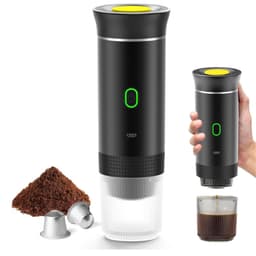 Draagbare reiskoffiezetapparaat - Draadloos voor in de auto - 12V - Espresso - 3-in-1 espressomachine - Oplaadbaar - Kantoor, Buiten, Thuis - Zwart - 1 stuk — thumbnail 5