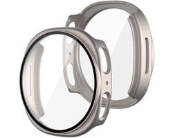 Stravo Screen protector case voor Samsung Galaxy Watch 8 - 44mm - Full Cover Hard Case / Beschermend Hoesje - Titanium - Samsung Galaxy Watch 8 44mm screenprotectors