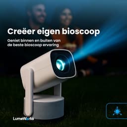 LumeWorks Nova Pro Mini Beamer Editie 2025 - Projector - 4K Support - Geschikt voor IOS en Android - Android 11 - Draagbaar - Thuisbioscoop - Wit — thumbnail 4