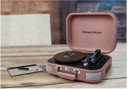 Muse MT-201BTP - Bluetooth kofferplatenspeler met encoding-functie, roze — thumbnail 2