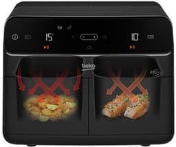 Beko FRL5388B friteuse Dubbel 8,5 l Vrijstaand 2400 W Heteluchtfriteuse Zwart — thumbnail 8