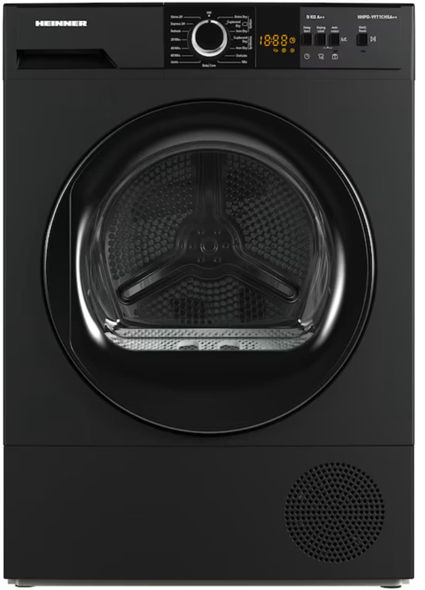 Heinner Wasdroger - Warmtepompdroger - 8 KG - 15 Programma's - LED Display - Trommelverlichting - Antraciet — afbeelding 1