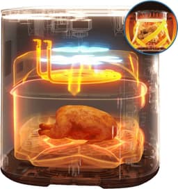 QONOS Airfryer Air One Plus 7L - Qonos Airfryer oven 7L XXL – Voor 3-5 Personen – PFAS-vrij – Met Kijkvenster – 10 Programma’s – Snel & Krokant Zonder Olie — thumbnail 5