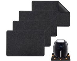4x Air Fryer Mat 44x30cm - Hittebestendige matte - Hitte-Isolerende Placemats - Beschermmat - Hittebestendige en Vuurvaste Keukenmat voor Apparaat - Waterdicht en Antislip - Keuken Accessoire - Geschikt voor Airfryer Koffiezetapparaat Keukenblad