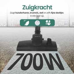 Emerio Stofzuiger zonder Zak - 2 Liter - HEPA Filter - Snoerlengte 4,5m - High performance borstel - 700W - VCE-108278.10 - Vacuum Cleaner Zwart / Blauw — thumbnail 2