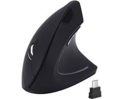 Verticale draadloze muis met type C, draadloze 2,4G USB C-muis, ergonomische muis met type C-ontvanger voor MacBook, computer, laptop en alle apparaten met type C