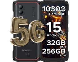 DOOGEE Blade 20 Turbo 5G -AI Smartphone - Android 15 - Rrugged Smartphone - 10300mAh/33W - 32GB RAM+256GB ROM - 6,6 inth HD & 90Hz- Face ID - NFC - GPS - WiFi 6- Zwart