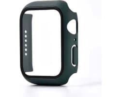 Smartphonica Hoesje met glazen screenprotector voor Apple Watch 44mm - Zwart geschikt voor Apple Watch