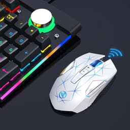 HXSJ T300 2.4G Draadloze Gaming Muis - Computermuizen - Ultra licht - Compact Voor Onderweg - RGB Verlichting - Wit — thumbnail 5