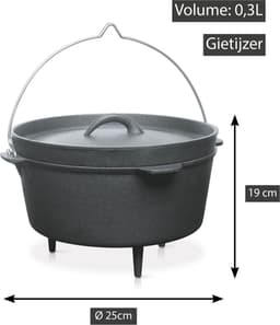Barbecook - Junko sudderpot - Dutch Oven - Barbecuepan - Gietijzer - 3L — thumbnail 5