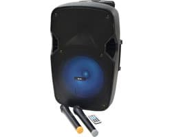 QTX PAL15 mobiele bluetooth luidspreker met 2 draadloze microfoons