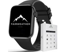 Fairweather Smartwatch Ultra – Heren & Dames – HD – Stappenteller – Slaapmeter – hartslagmeter – Geschikt voor iOS en Android - Zwart