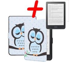 Hoes Geschikt voor Kobo Clara HD Hoesje Bookcase Cover Hoes Met Screenprotector - Hoesje Geschikt voor Kobo Clara HD Hoes Cover Case - Uil