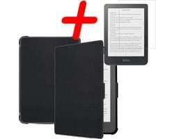 Hoes Geschikt voor Kobo Clara HD Hoesje Bookcase Cover Hoes Met Screenprotector - Hoesje Geschikt voor Kobo Clara HD Hoes Cover Case - Zwart