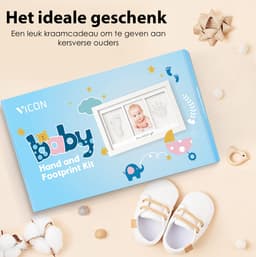Vicon Premium Baby Fotolijst met Gipsafdruk Voet en Hand - Klei Afdruk Baby - 33 x 20 cm - Kraamcadeau Jongen/Meisje - Babyshower - Kraampakket — thumbnail 5