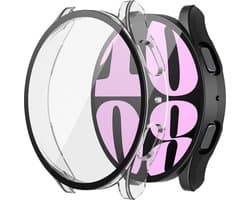 Strap-it Hard case hoesje met glas - geschikt voor Samsung Galaxy Watch 6 40mm - transparante hoes met screen protector