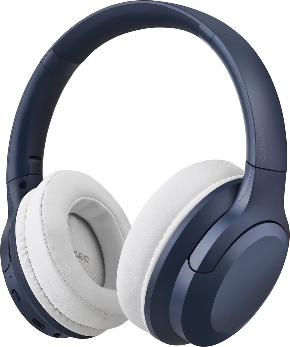 WiseQ ANC Koptelefoon Kinderen – Actieve Noise Cancelling – Draadloze Koptelefoon Kind – 35u Bluetooth – Hufterproof – Over Ear - Geluidsdempende koptelefoon met Microfoon - Blauw — afbeelding 1