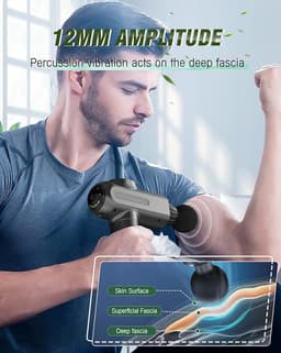 Spiermassagepistool, Eccioun Professioneel Massagepistool, 5 Snelheden en 6 Massagekoppen, met LCD-Scherm, voor Dagelijkse Training en Spierontspanning — thumbnail 3